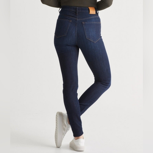 DU/ER Womens Dark Wash High Waisted Rise Skinny Jeans Stretchy Denim 26x31 - Picture 2 of 14